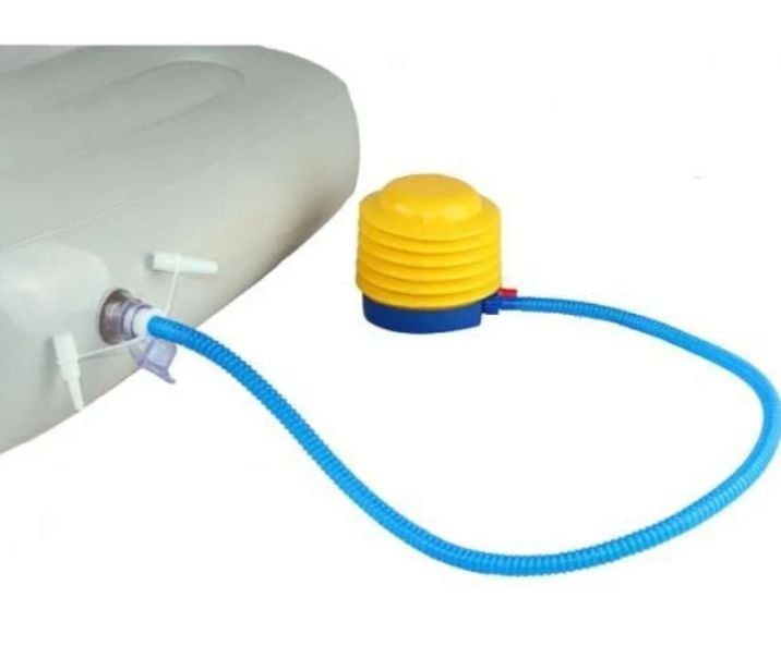 Picture of High performance foot air pump quick-fill inflator balloon bath tub air pump portable lightweight Yellow 