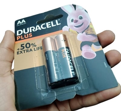Picture of Heavy Duracell Alkaline battery 1.5 pencil bettary 2 pcs Black 