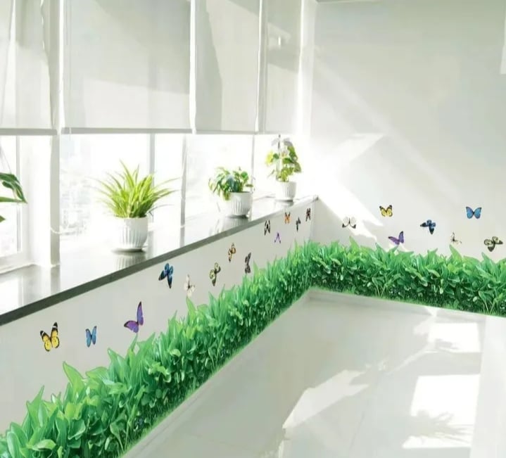 Picture of decorative wall sticker 3D green grass decorations sticker furniture stocker Green 