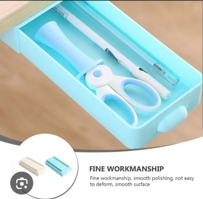 Picture of Under Desk Drawer Organizer, Punch Free Under-The-Table Drawer, Self-Adhesive Hanging Pencil Drawer, Hiding Under Drawer Storage Drawer for Home, School, Office Multicolor 