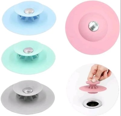 Picture of Silicone Sink Stopper for Tub and Shower with Hair Catch, Water Stopper for Bathroom and Kitchen Sinks, Now Exclusive at Wanda Store Multicolor 