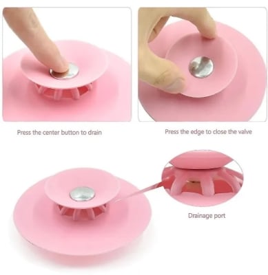 Picture of Silicone Sink Stopper for Tub and Shower with Hair Catch, Water Stopper for Bathroom and Kitchen Sinks, Now Exclusive at Wanda Store Multicolor 
