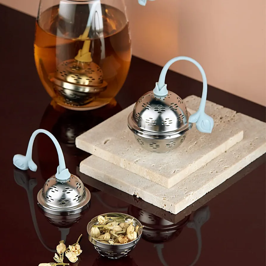 Picture of Tea infusers for loose tea are made of food-graded 304-grade stainless steel, ( tea filter) Silver 