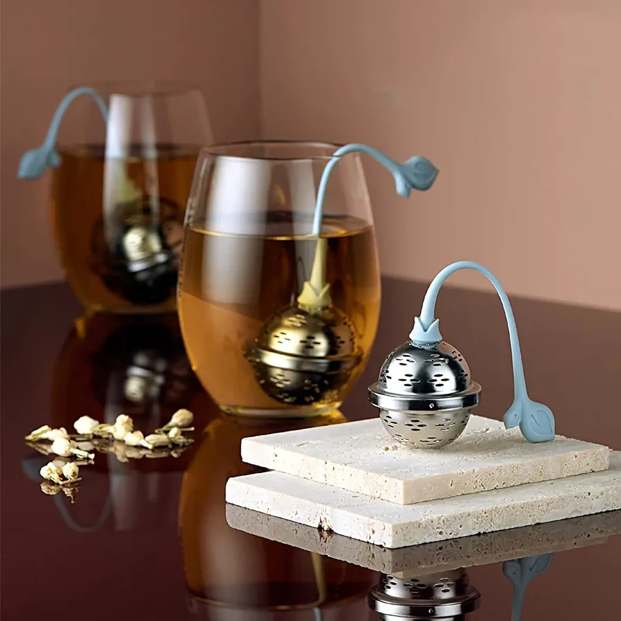 Picture of Tea infusers for loose tea are made of food-graded 304-grade stainless steel, ( tea filter) Silver 