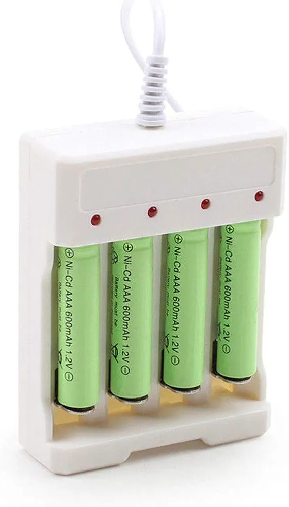 Picture of Charger Base Battery 4Slot Charger Adapter Plug Office Multifunctional DC White 