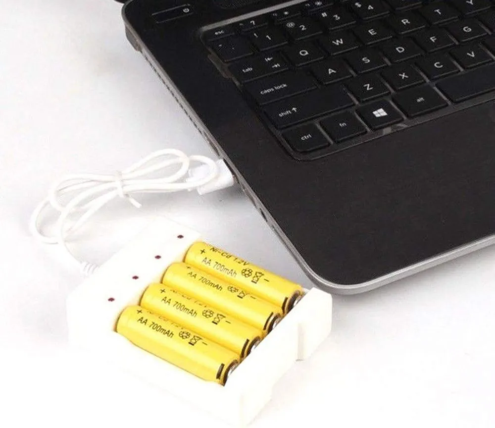 Picture of Charger Base Battery 4Slot Charger Adapter Plug Office Multifunctional DC White 