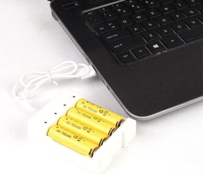Picture of Charger Base Battery 4Slot Charger Adapter Plug Office Multifunctional DC White 