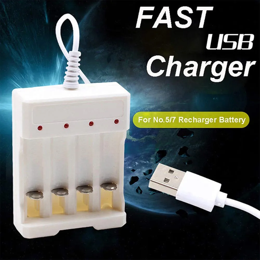 Picture of Charger Base Battery 4Slot Charger Adapter Plug Office Multifunctional DC White 