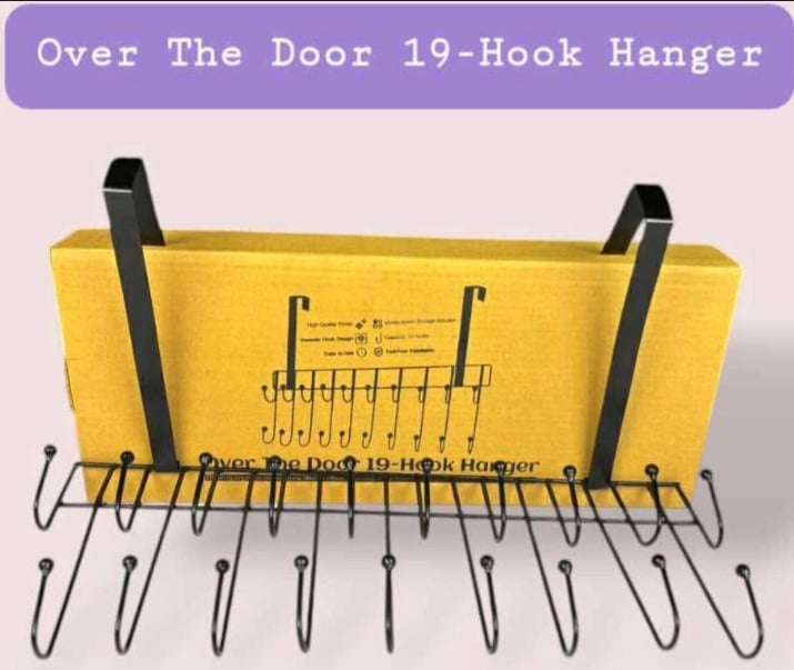Picture of Over The Door 19-Hook Hanger door cloth hanger Black 