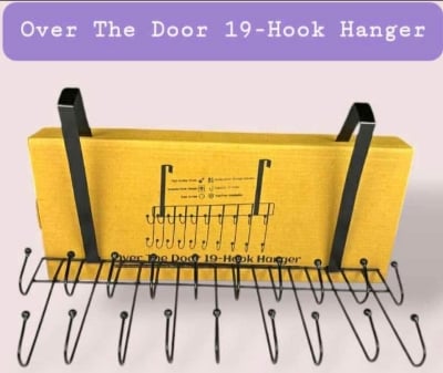 Picture of Over The Door 19-Hook Hanger door cloth hanger Black 