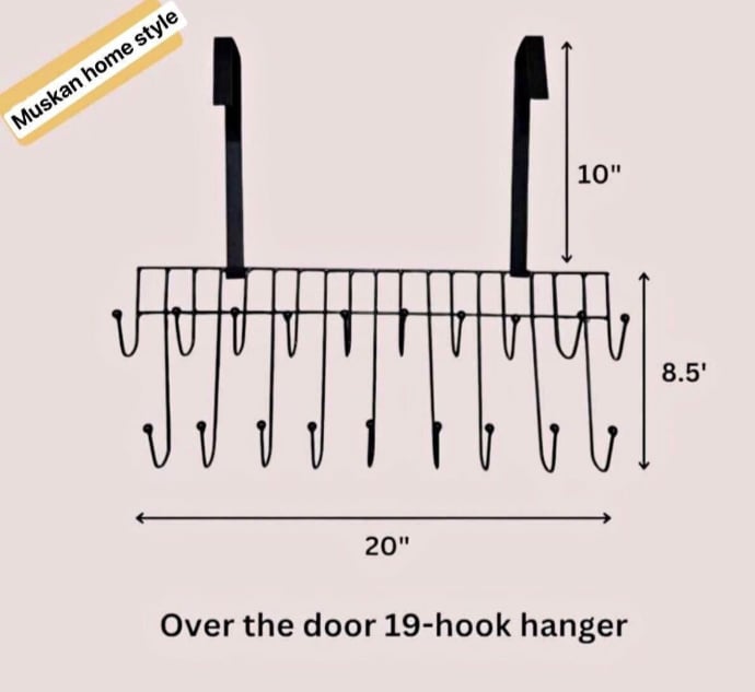 Picture of Over The Door 19-Hook Hanger door cloth hanger Black 