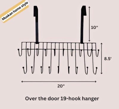 Picture of Over The Door 19-Hook Hanger door cloth hanger Black 