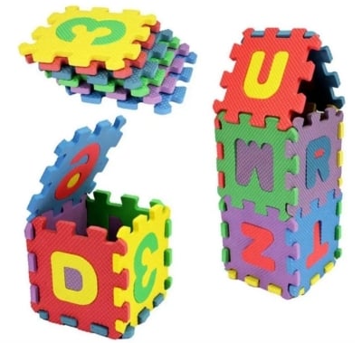 Picture of 36 Pcs Alphabet Puzzel Met for Childrens Multicolor 