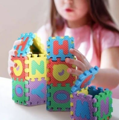 Picture of 36 Pcs Alphabet Puzzel Met for Childrens Multicolor 