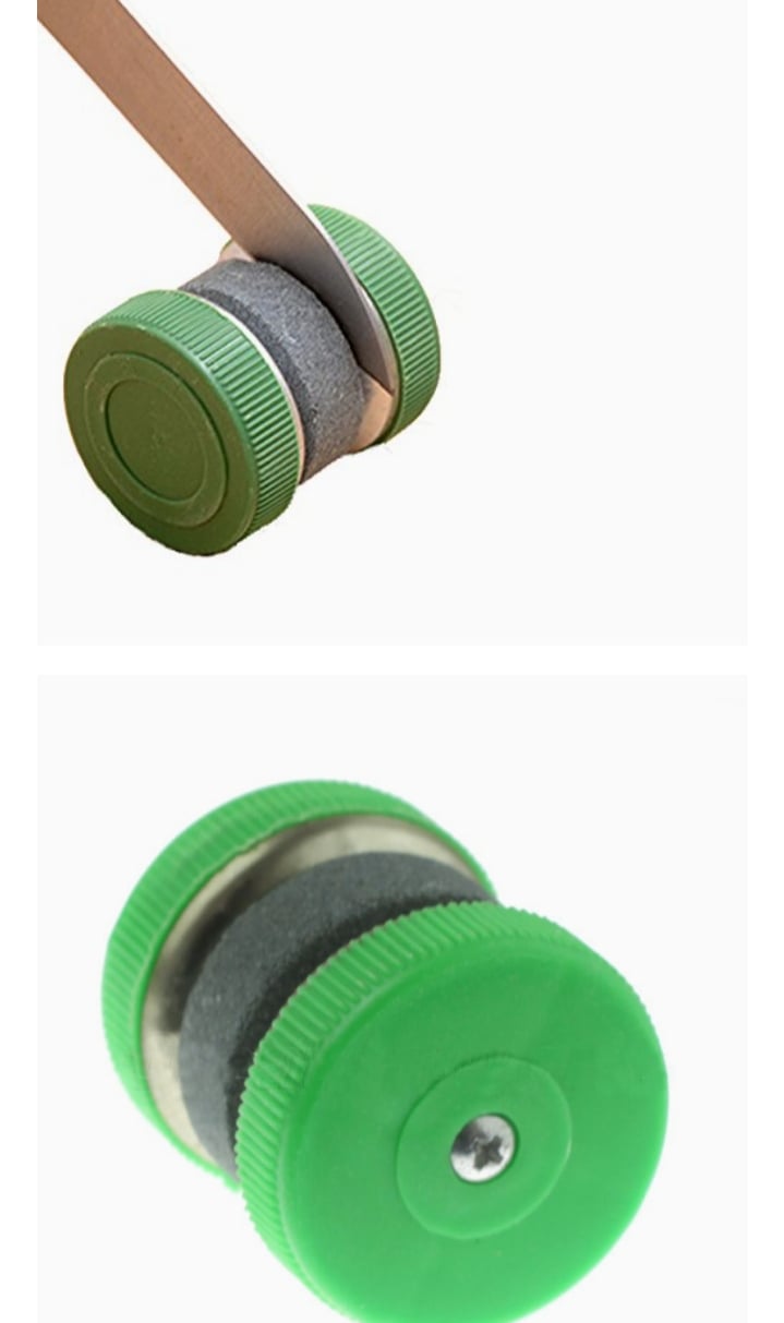 Picture of 2 pcs Mini kitchen Sharpener, Multifunction Round Grinding Wheels Sharpening Stone Household Kitchen Accessories Tool Portable Multicolor 
