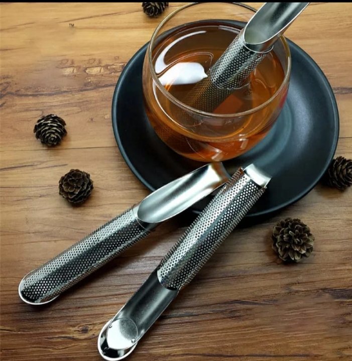 Picture of 1 pcs Stainless Steel Tea Infusers for Loose Tea, Spices, Rose, Coffee, Long-Handle Tea Filter Stick Pipe Tea Steeper Strainer, Stainless Steel Tea Strainer Silver 