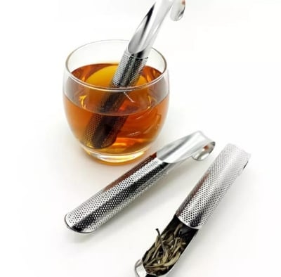 Picture of 1 pcs Stainless Steel Tea Infusers for Loose Tea, Spices, Rose, Coffee, Long-Handle Tea Filter Stick Pipe Tea Steeper Strainer, Stainless Steel Tea Strainer Silver 