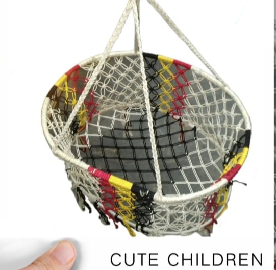 Picture of Mixed Jute Hand Made Cradle Bed Hanging Dholna For Children Off White 