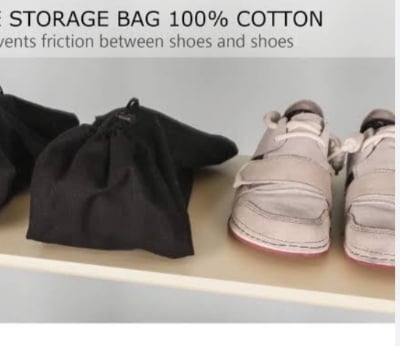 Picture of 3 Pack Shoe Bags Travel Bags for Men Women Black 