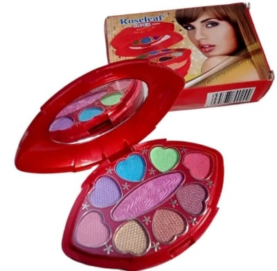 Picture of Makeup Full Kit,Heart Shape Makeup Case Set | Makeup Gift Set with Mirror Eyeshadow Kit for Women Full Kit Holiday Makeup Gift Set for Women Girls Red 