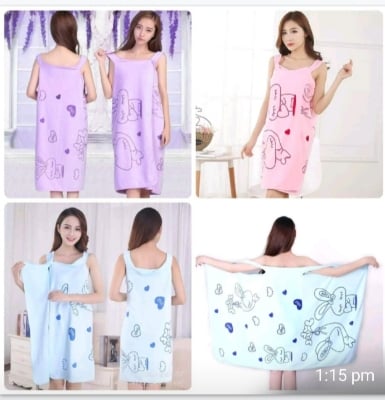 Picture of Microfiber Soft Bath Towel Fashion Women Wearable Quick Dry Magic Bathing Beach Spa Bathrobes Wash Clothing Beach Dresses Multicolor 