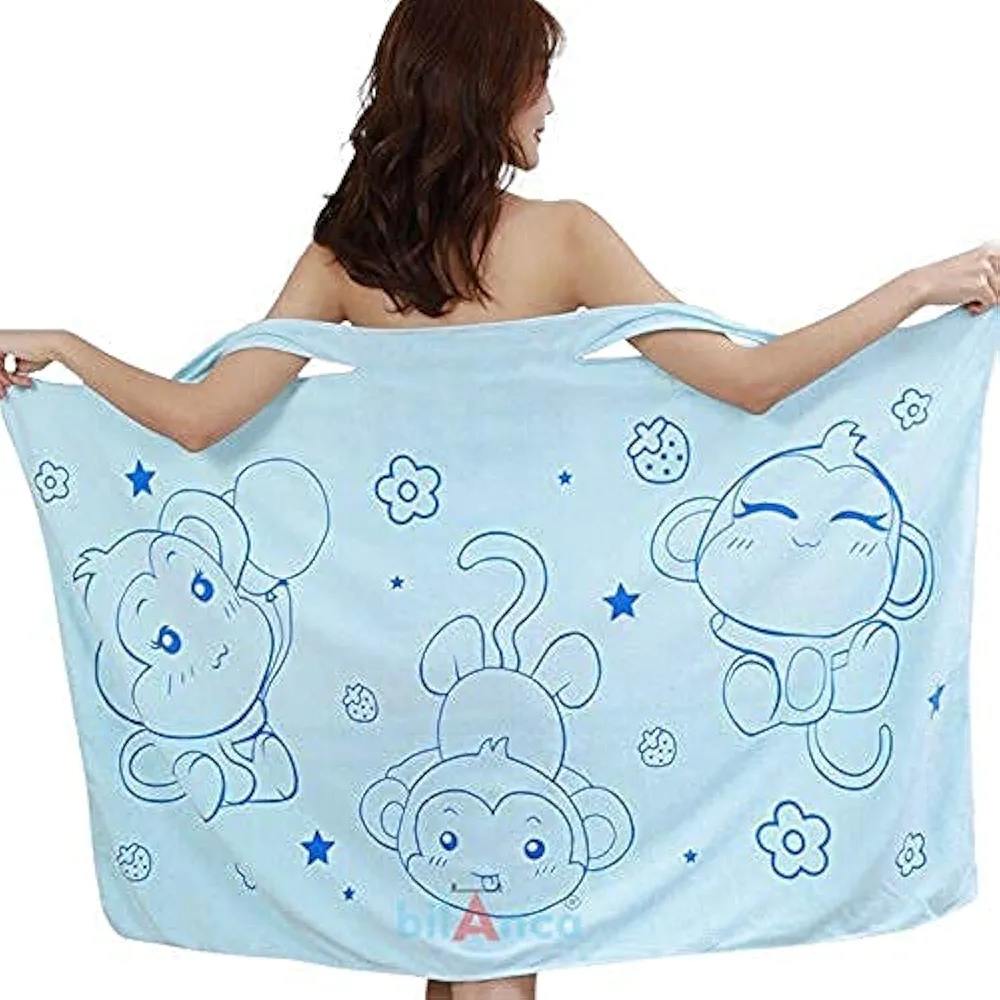 Picture of Microfiber Soft Bath Towel Fashion Women Wearable Quick Dry Magic Bathing Beach Spa Bathrobes Wash Clothing Beach Dresses Multicolor 