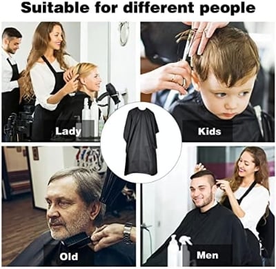 Picture of Hair Cutting Cape, Hairdressing Cape, Hairdresser, Hair Dye, Perming Black  