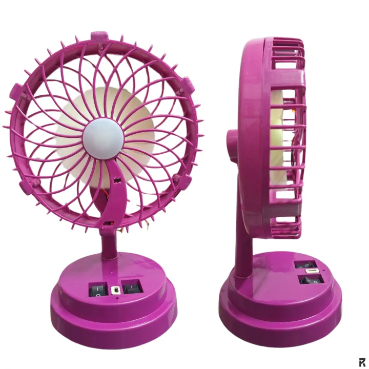 Picture of Student Dask fan with led light Rechargeable fan light Multicolor 