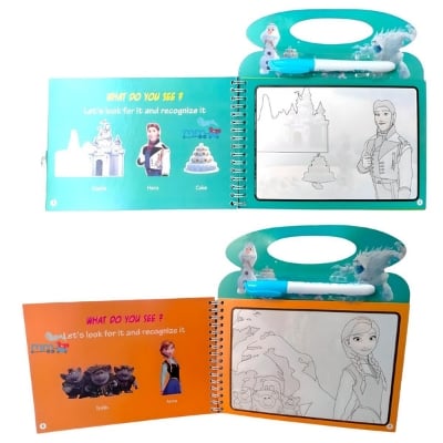 Picture of Magic Water Coloring Book for Kids - Reusable Water Drawing Book with 3 Exploration Scenes and Magic Pen - Fun and Educational Activity for Toddlers and Children Multicolor 