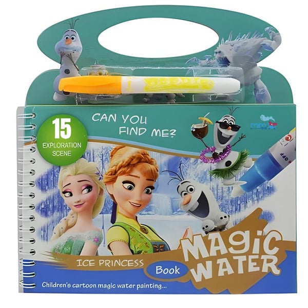 Picture of Magic Water Coloring Book for Kids - Reusable Water Drawing Book with 3 Exploration Scenes and Magic Pen - Fun and Educational Activity for Toddlers and Children Multicolor 
