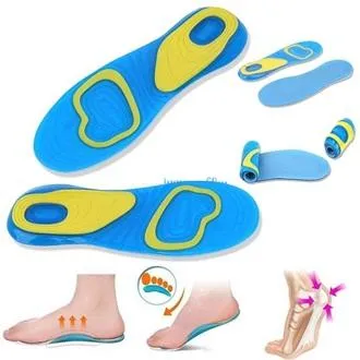 Picture of Silicone Gel Insoles with Orthotic Arch Support – Sport & Running Shoe Inserts for Men and Women | Massaging Insole for Shock Absorption, Heel Pain Relief, and All-Day Comfort for Walking, Running Blue Int: One size