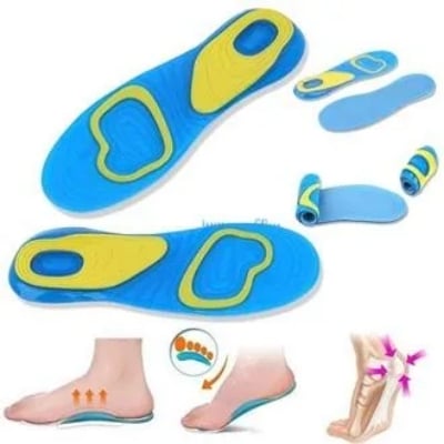 Picture of Silicone Gel Insoles with Orthotic Arch Support – Sport & Running Shoe Inserts for Men and Women | Massaging Insole for Shock Absorption, Heel Pain Relief, and All-Day Comfort for Walking, Running Blue Int: One size