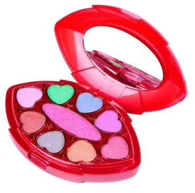 Picture of Adbeni Makeup kit With 15 Color Eyeshadow,Blusher,Compact Powder,Lipgloss, Applicators and Puff &Mirror Makeup powder blush and lipgloss makeup box with mirror  