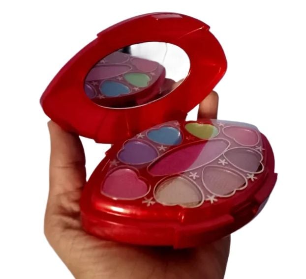 Picture of Adbeni Makeup kit With 15 Color Eyeshadow,Blusher,Compact Powder,Lipgloss, Applicators and Puff &Mirror Makeup powder blush and lipgloss makeup box with mirror  