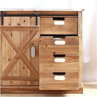 Picture of 1 pcs Self-Stick Drawer Knobs Instant Cabinet Drawer Handle Helper Kitchen Cabinet Door Window Drawer Auxiliary Pulls Convenient Opening Stick-on Handles Push Pull Helper Off White 