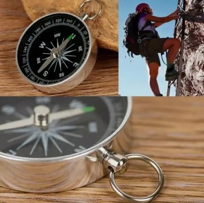 Picture of Premium Pocket Compass for Hiking Camping | Outdoor Survival Guide Tool Silver 