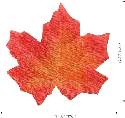 Picture of 20 Pcs Autumn Maple Leaf Artificial Leaves Fall Thanksgiving for craft and decore Orange 