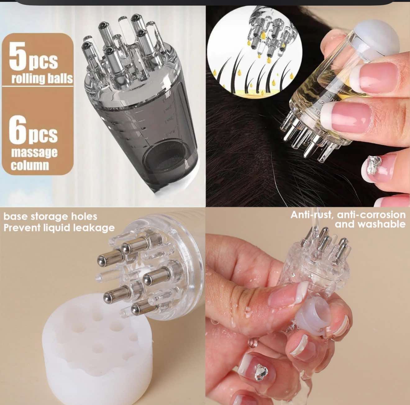 Picture of Hair Scalp, Hair Oil Applicator Handheld– Hair Oil Applicator Bottle, Scalp Applicator Massage Comb, 6 ML  