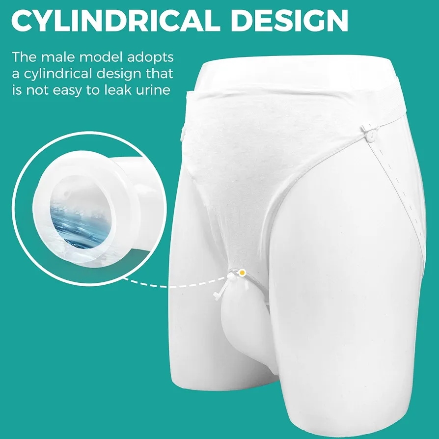 Picture of Wearable Men's Urinal, Portable Urinals for Men, Reusable Male Urine Bag, External Catheter for Men, Elderly Urinal with Urine Catheter Bags Multicolor 