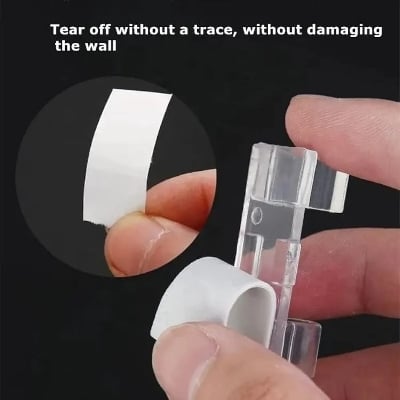 Picture of 10 Pcs Cable Clips Organizer Drop Wire Holder Cord Management Self-Adhesive Cable Manager Fixed Clamp Wire Winder  