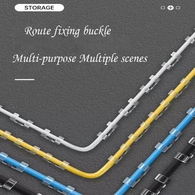Picture of 10 Pcs Cable Clips Organizer Drop Wire Holder Cord Management Self-Adhesive Cable Manager Fixed Clamp Wire Winder  