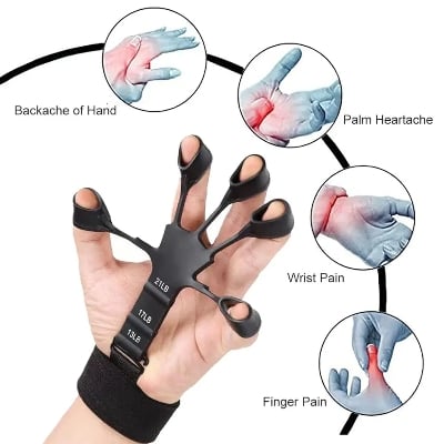 Picture of Exerciser Therapy Hand Grip Strengthener Finger Strength Trainer Black 