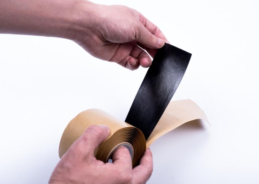 Picture of Self fusing rubber mastic tape 3M Scotch Rubber Mastic Electrical Tape Waterproof Seal Mastic Tape 2 in x 10 ft for Insulating and Sealing Black 