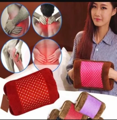 Picture of Electric Hot Water Bag, Rechargeable Portable Hot Water Bottle, Heated Plush Hands Warmers Pouch for Winter, Comfortable Cold Warm Heating Water Bags Brown 