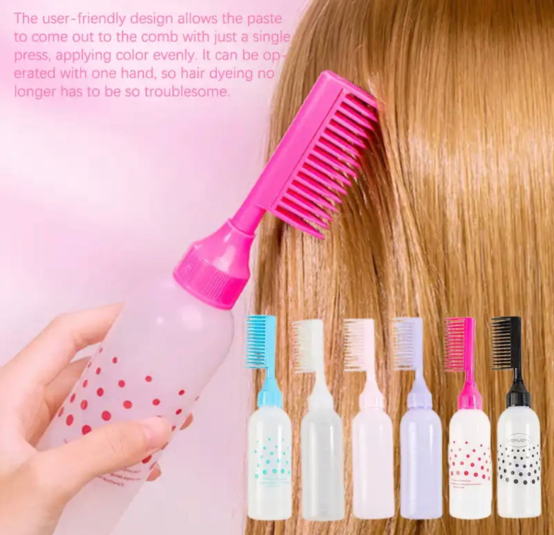 Picture of Hair Dye Oil Bottle 1 pcs Hair Dye Bottle Root Comb Applicator Bottle for Home Salon  