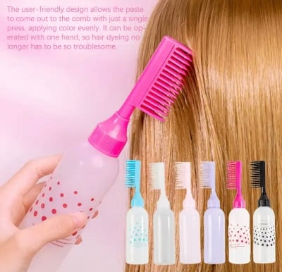 Picture of Hair Dye Oil Bottle 1 pcs Hair Dye Bottle Root Comb Applicator Bottle for Home Salon  