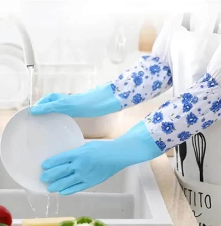 Picture of Dishwashing Gloves Waterproof Cleaning Thickened Rubber Gloves Labor Insurance Gloves Multicolor 