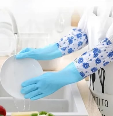 Picture of Dishwashing Gloves Waterproof Cleaning Thickened Rubber Gloves Labor Insurance Gloves Multicolor 