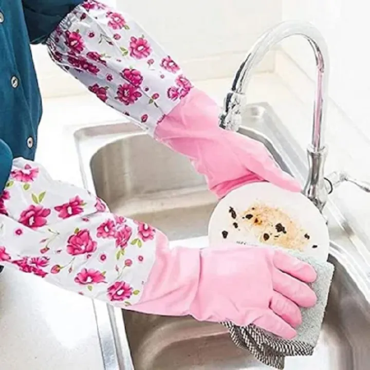 Picture of Dishwashing Gloves Waterproof Cleaning Thickened Rubber Gloves Labor Insurance Gloves Multicolor 