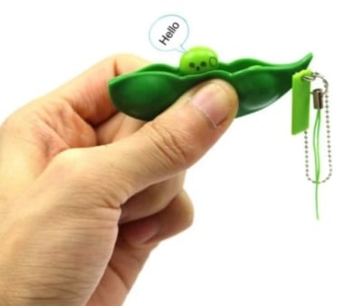 Picture of 1 Pcs Squeeze-a-Bean Keychain Pendants Green Squeeze Bean Fidget Toy with Reduce Anxiety and Stress for Children and Adult Keyring Cellphone Chain Bag pendant  